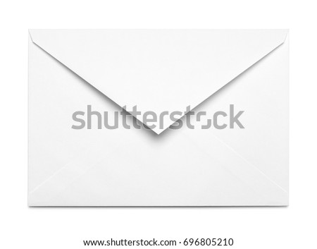 White Open Envelope Isolated on White Background.