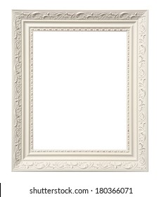 White Ornate Frame With Space For Picture On White Background