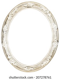 White Oval Baroque Frame