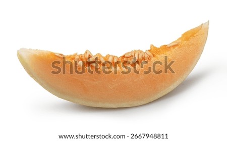 White oval melon slice isolated on white background. File contains clipping path.