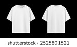 white oversized t-shirt isolated on black background, oversized t-shirt for mockup