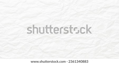 white page with copy space as background, crumpled note paper texture