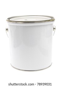 White paint can isolated on white background