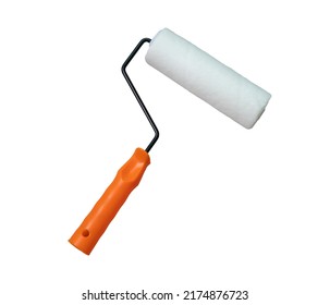 white paint roller isolated on white background - Shutterstock ID 2174876723