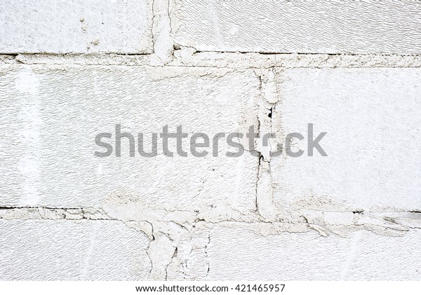 White Painted Concrete Block Wall Background Stock Photo