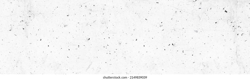 White painted old concrete wall wide panoramic texture. Whitewashed rough cement slab. Large widescreen light grunge background