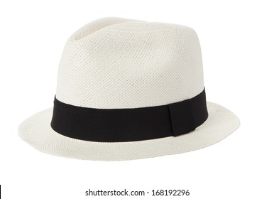 White Panama Hat Isolated On White Background