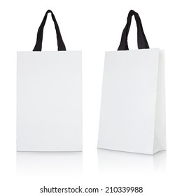 White Paper Bag On White Background