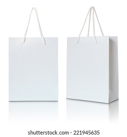 white paper bag on white background - Shutterstock ID 221945635