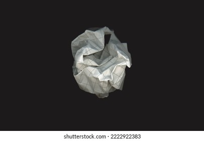 White Paper Ball Over A Dark Grey Background