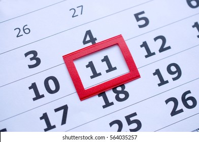 White Paper Calendar Number 11 Red Stock Photo 564035257 | Shutterstock