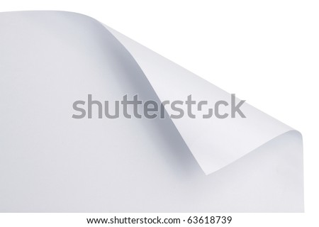 White paper with corner curl
