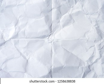 White Paper Crease Texture Background, Crumpled Paper For Background.