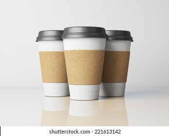 White Paper Cups With Caps