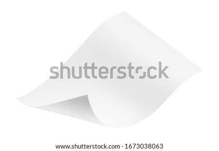 White paper, isolated on white background