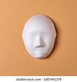 White Paper Mache Mask, Top View