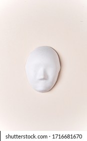 White Paper Mache Mask, Top View