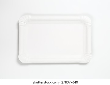 White Paper Plate On White Background