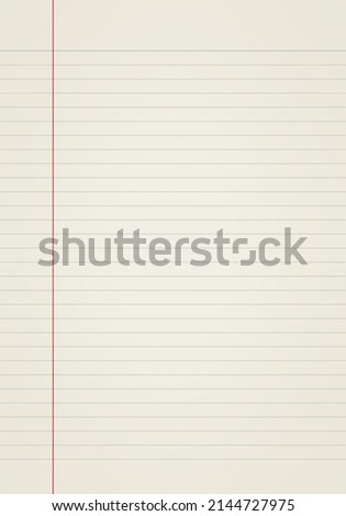White paper sheet with line pattern background. Close up.