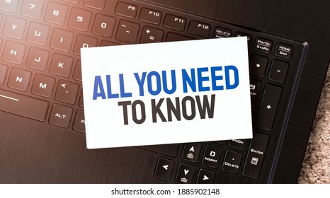 White Paper Sheet With Text All You Need To Know On The Black Laptop