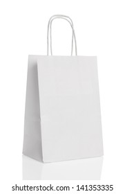 White Paper Shopping Bag Isolated.