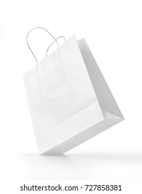 White Paper Shopping Bag Isolated