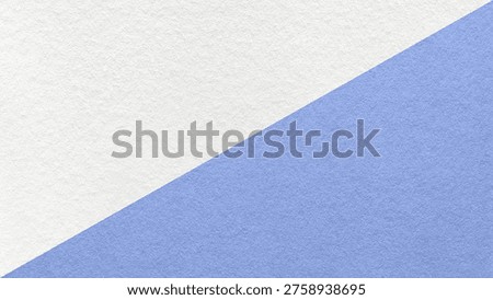 White paper texture background with light cornflower blue diagonal split and copy space for template, banner, presentation.