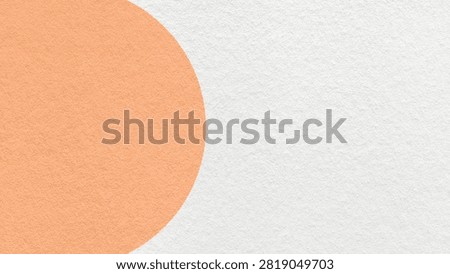 White paper texture background with light peach semicircle and copy space for banner, presentation, template.