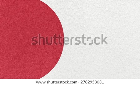 White paper texture background with red semicircle and copy space for banner, presentation, template.
