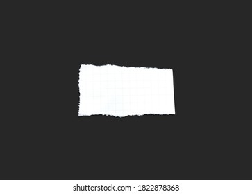 White Paper Torn Apart On Black Background