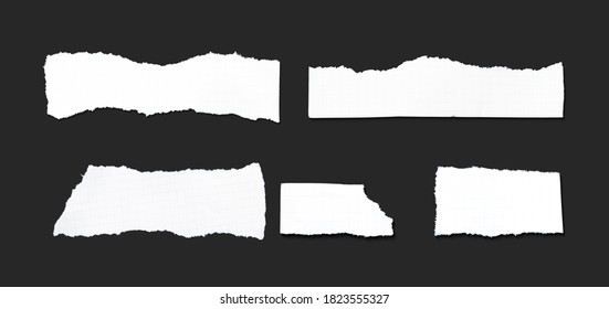 White Paper Torn Apart On Black Background