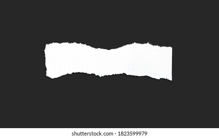 White Paper Torn Apart On Black Background