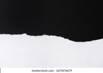 White paper with torn edges isolated with black colored paper background inside. Good paper texture - Shutterstock ID 1675476679