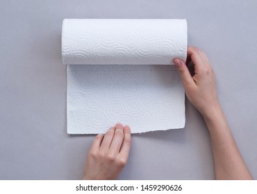 White Paper Towel Roll, Top View