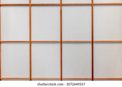 White paper and wooden kumiko pattern of shoji - Shutterstock ID 2072649557