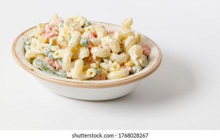 White Pasta Salad In Bowl