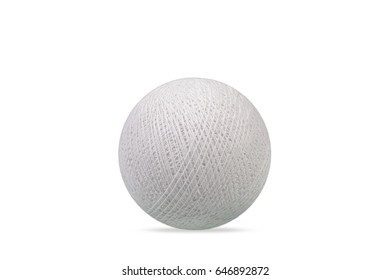 White Pastel Cotton Ball On Pure White Background.