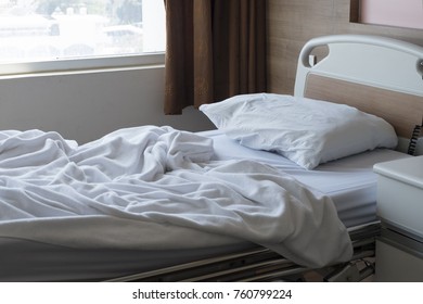 White  Patient Bed In Nice Hospital Room 