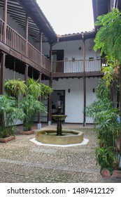 White Patio Inside Casa Custodio Garcia Rovira Colonial Museum Bucaramanga Santander Colombia 19 August 2018