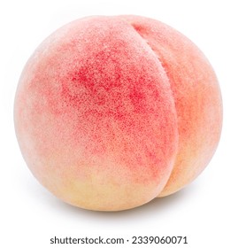 White Peach fruit with leaf isolated on white background, Fresh Peach on White Background With clipping path. - Powered by Shutterstock