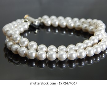 White Pearl Double Strand Bracelet