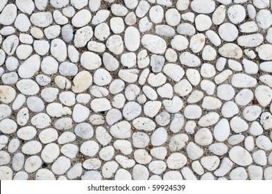 White Pebble Stone On Ground Texture