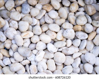 White Pebbles Texture And Background, Decorative Stone