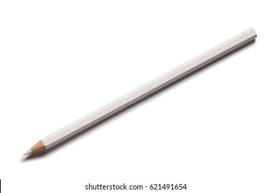 White Pencil Isolated On White Background.