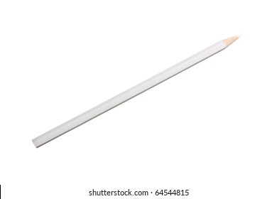 White Pencil Isolated On A White  Background