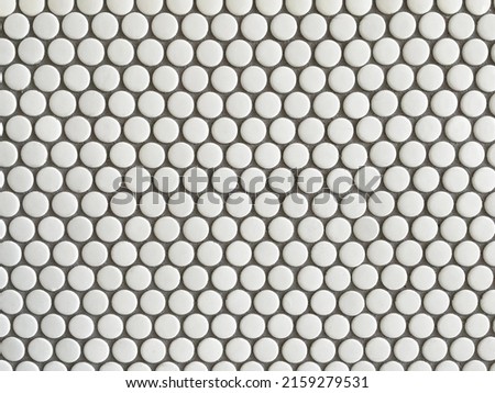 White Penny Tile Pattern with gray grout