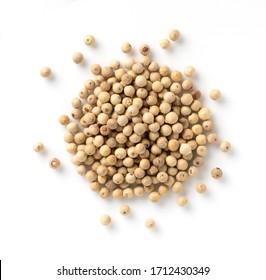 White Pepper Placed On A White Background