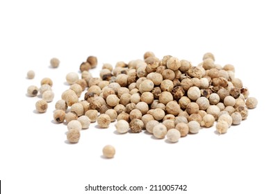 White Peppercorn On White Background