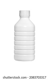White Pesticide Bottle Isolated On White Background
