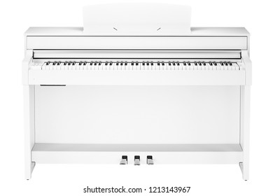 White Piano Isolated